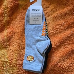 PINK Victoria's Secret Gray and Black Casual Socks